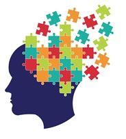 Head Silhouette with puzzle pieces